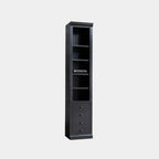 Schaltschrank (Bücherregal) LM 06 - 50x40x245H cm - 4 verstellbare Einlegeböden - 4 Soft-Close-Schubladen - umschaltbar