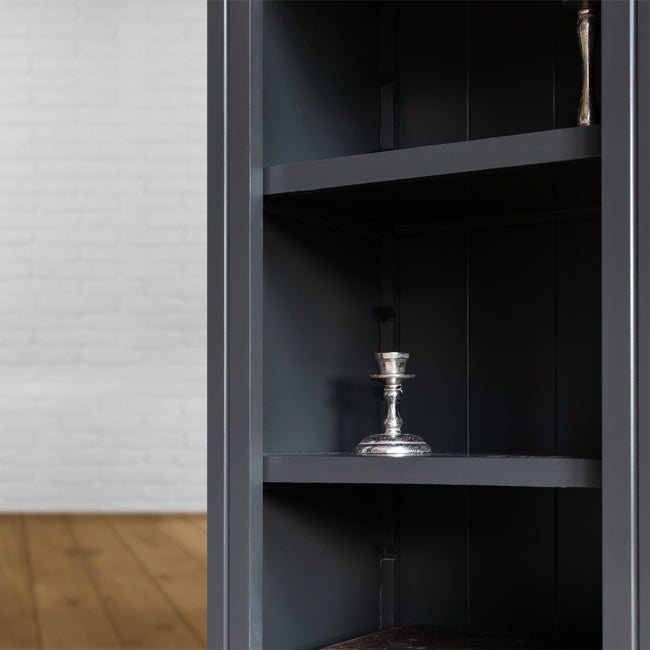 Schaltschrank (Bücherregal) LM 06 - 50x40x245H cm - 4 verstellbare Einlegeböden - 4 Soft-Close-Schubladen - umschaltbar