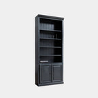 Schrank/Bücherregal LM 03 - 100x40x245H cm - 5 Fachböden - 2 geschlossene Flügeltüren - verstellbare Fachböden - umschaltbar