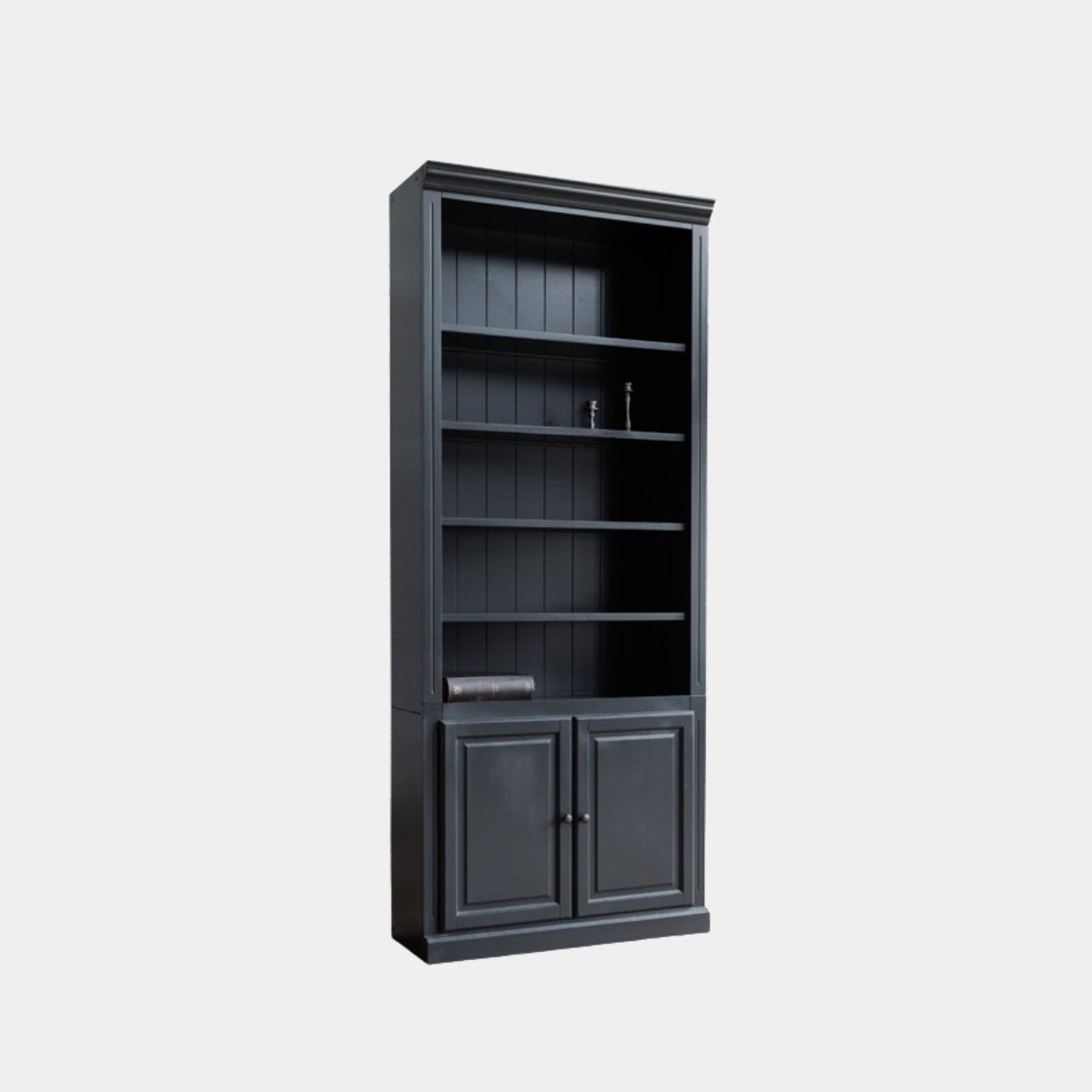 Schrank/Bücherregal LM 03 - 100x40x245H cm - 5 Fachböden - 2 geschlossene Flügeltüren - verstellbare Fachböden - umschaltbar