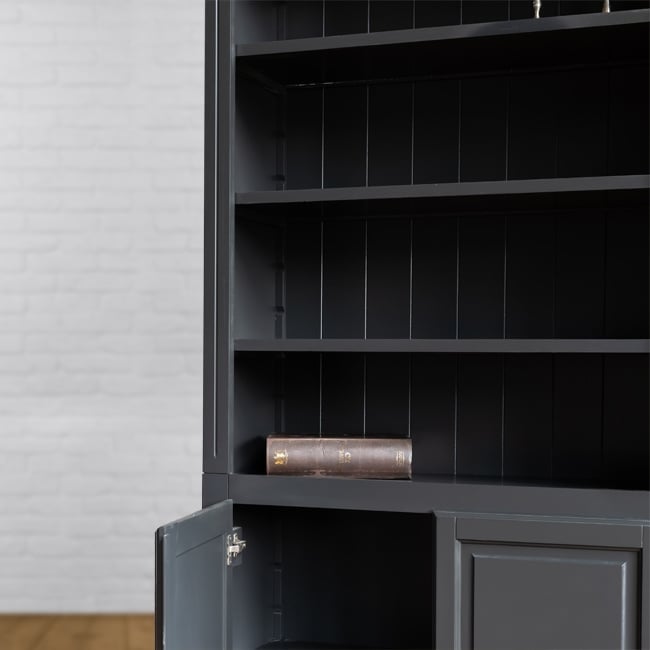 Schrank/Bücherregal LM 03 - 100x40x245H cm - 5 Fachböden - 2 geschlossene Flügeltüren - verstellbare Fachböden - umschaltbar