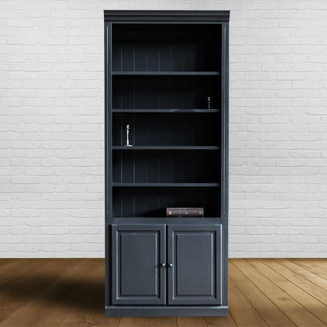 Schrank/Bücherregal LM 03 - 100x40x245H cm - 5 Fachböden - 2 geschlossene Flügeltüren - verstellbare Fachböden - umschaltbar