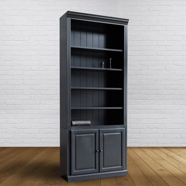 Schrank/Bücherregal LM 03 - 100x40x245H cm - 5 Fachböden - 2 geschlossene Flügeltüren - verstellbare Fachböden - umschaltbar