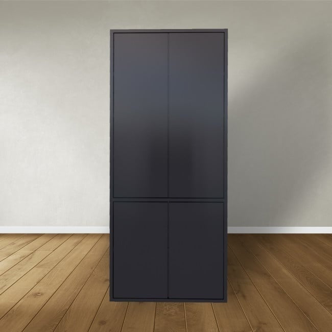 Schrank Bolivia - 100x40x240H cm - schlankes Design - 4 geschlossene Türen - push to open Türen