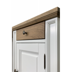 Schreibtisch Emma 06 - 140x60x78H cm - Platte Eiche - Schublade Eiche Soft Close - 1 geschlossene Flügeltür