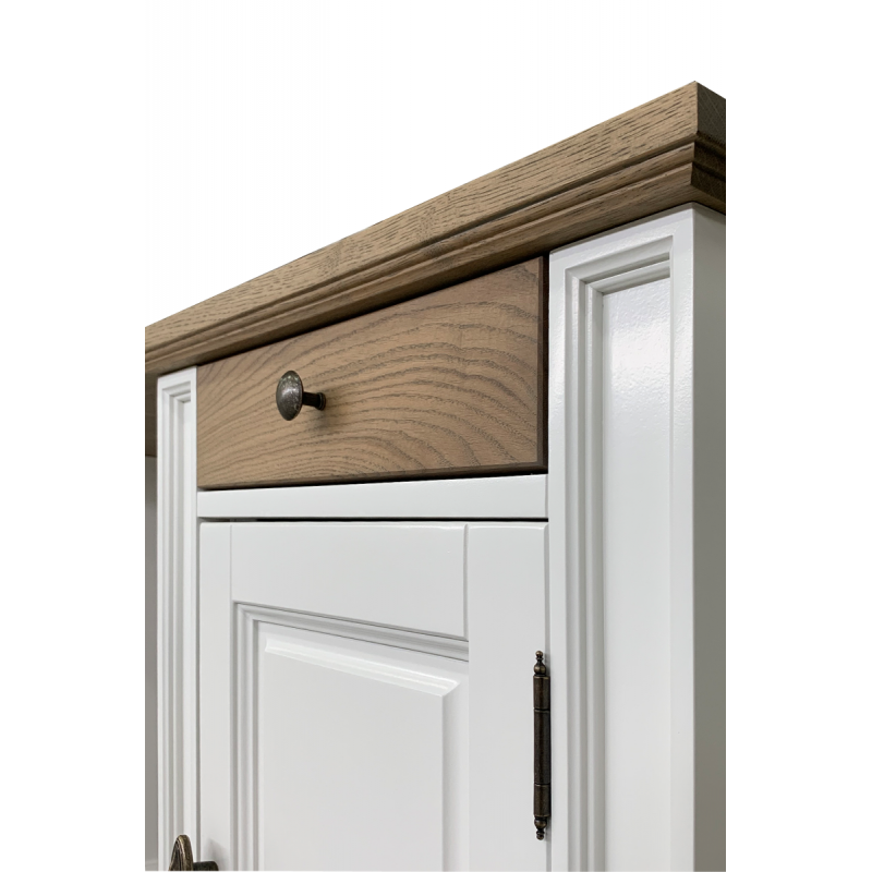 Schreibtisch Emma 06 - 140x60x78H cm - Platte Eiche - Schublade Eiche Soft Close - 1 geschlossene Flügeltür