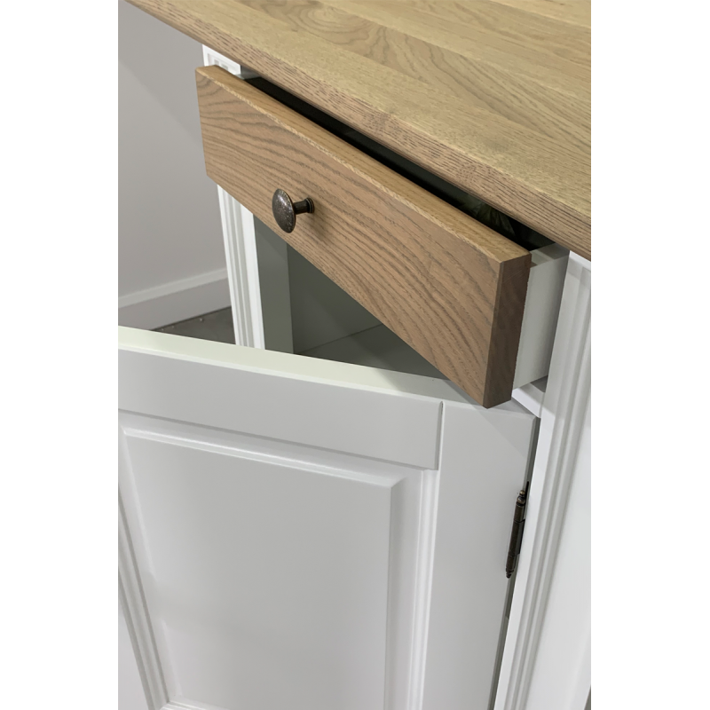 Schreibtisch Emma 06 - 140x60x78H cm - Platte Eiche - Schublade Eiche Soft Close - 1 geschlossene Flügeltür