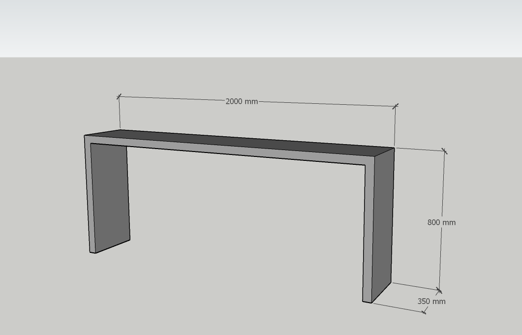 Beistelltisch Eastborne - 200x35x80H cm - schlankes Design