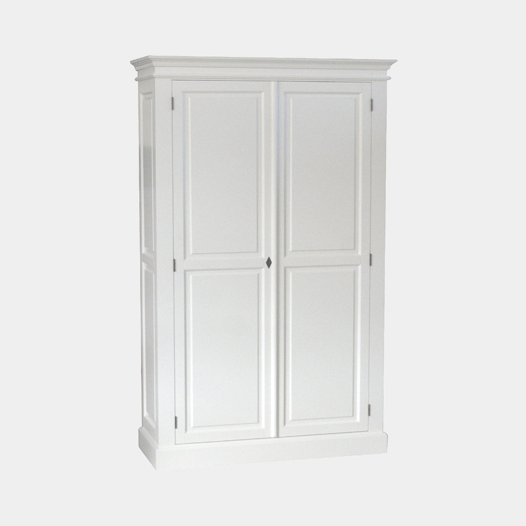 Siena Kleiderschrank - 125x51x200Hcm - Kleiderstange - Regal - 2 geschlossene Flügeltüren