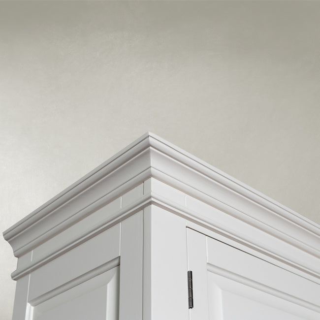 Siena Kleiderschrank - 125x51x200Hcm - Kleiderstange - Regal - 2 geschlossene Flügeltüren
