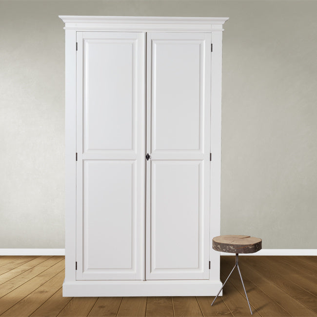 Siena Kleiderschrank - 125x51x200Hcm - Kleiderstange - Regal - 2 geschlossene Flügeltüren