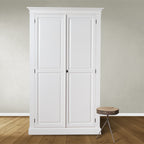 Siena Kleiderschrank - 125x51x200Hcm - Kleiderstange - Regal - 2 geschlossene Flügeltüren