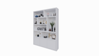 Siesta-Fachschrank - 180x35x240H cm - 3 Push-to-open-Türen - 8 offene Fächer - 5cm Fachbodenstärke