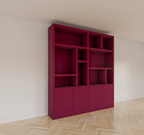 Sideboard Singapur - 220x40x245H cm - offene Einlegeböden - Türen zum Aufschieben - schlichtes Design