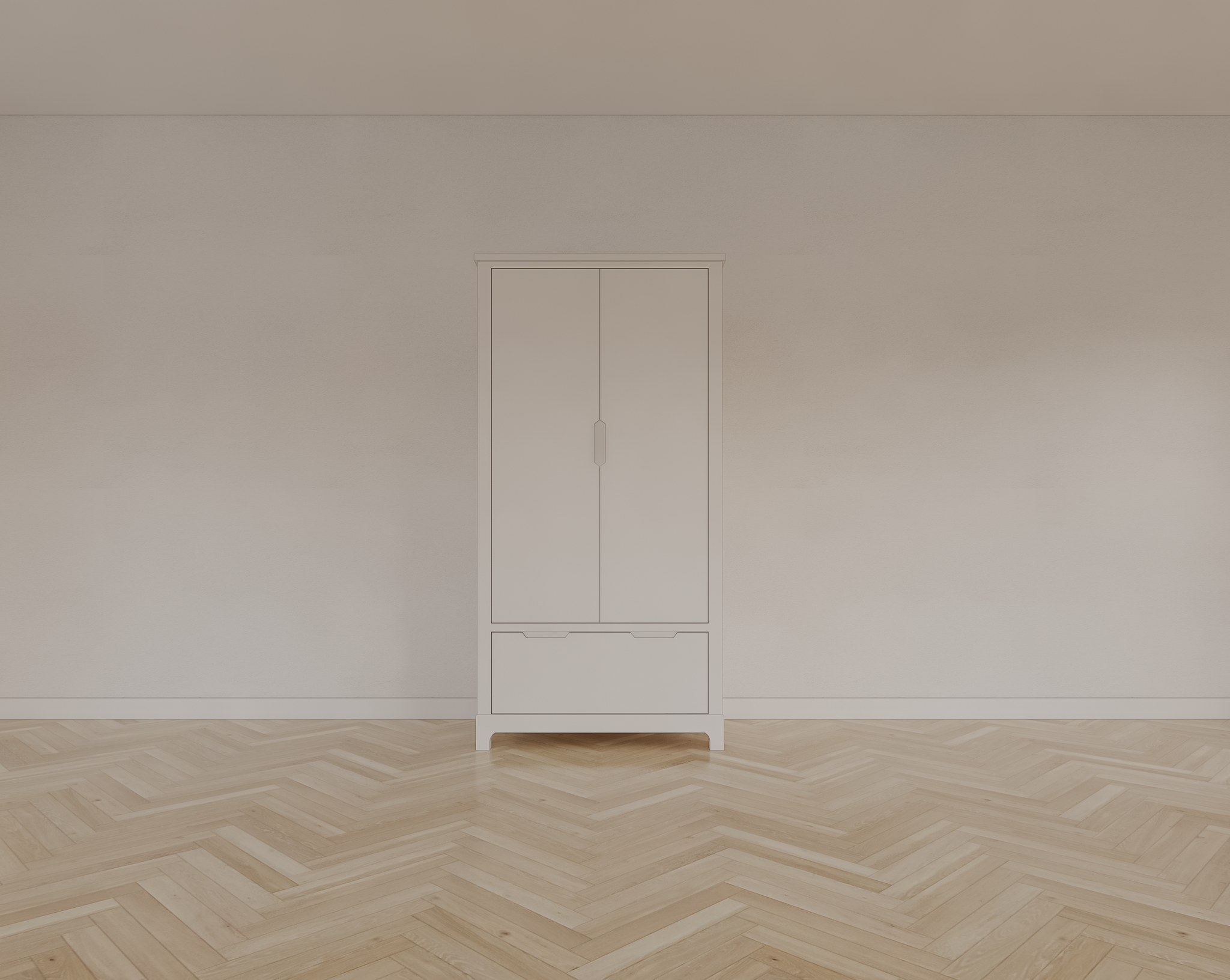 Kinderkleiderschrank Slawi - 90x50x180H cm - auf Beinen - 2 Flügeltüren - verstellbare Einlegeböden und Hängeteil - 1 Soft-Close-Schublade