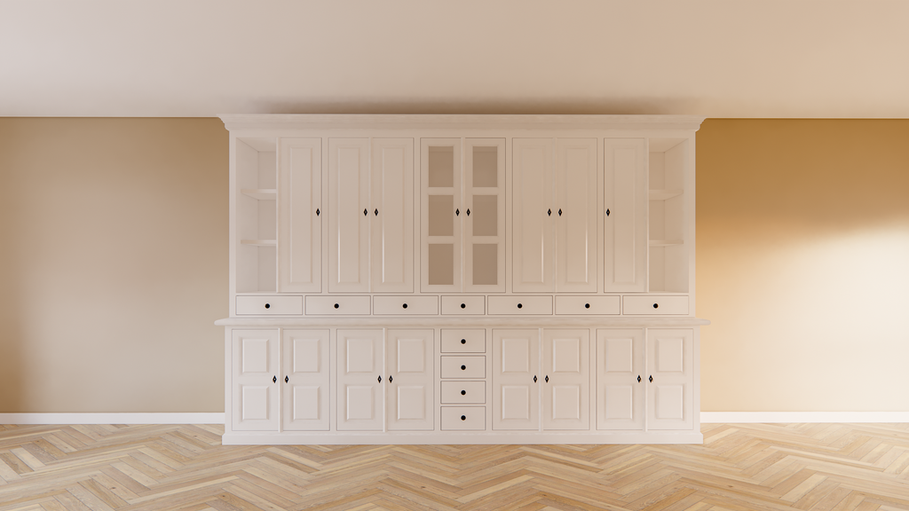 Buffetschrank Sligo - 360x50x250H cm - geschlossene Türen - Glastüren - offene Regale
