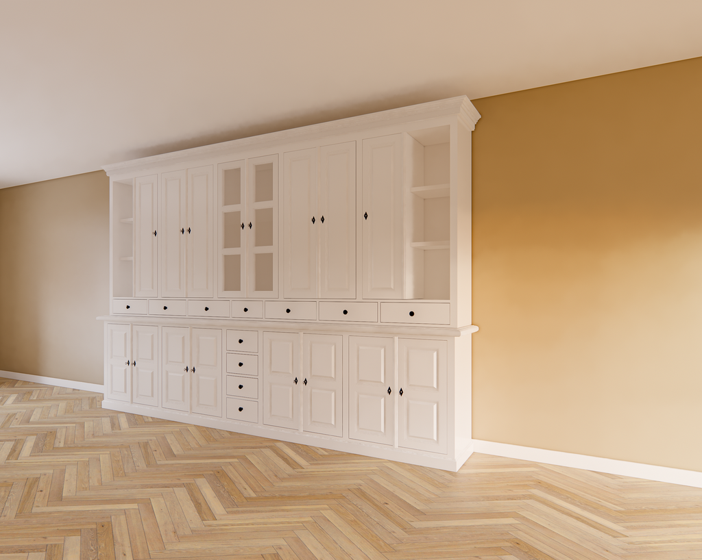 Buffetschrank Sligo - 360x50x250H cm - geschlossene Türen - Glastüren - offene Regale