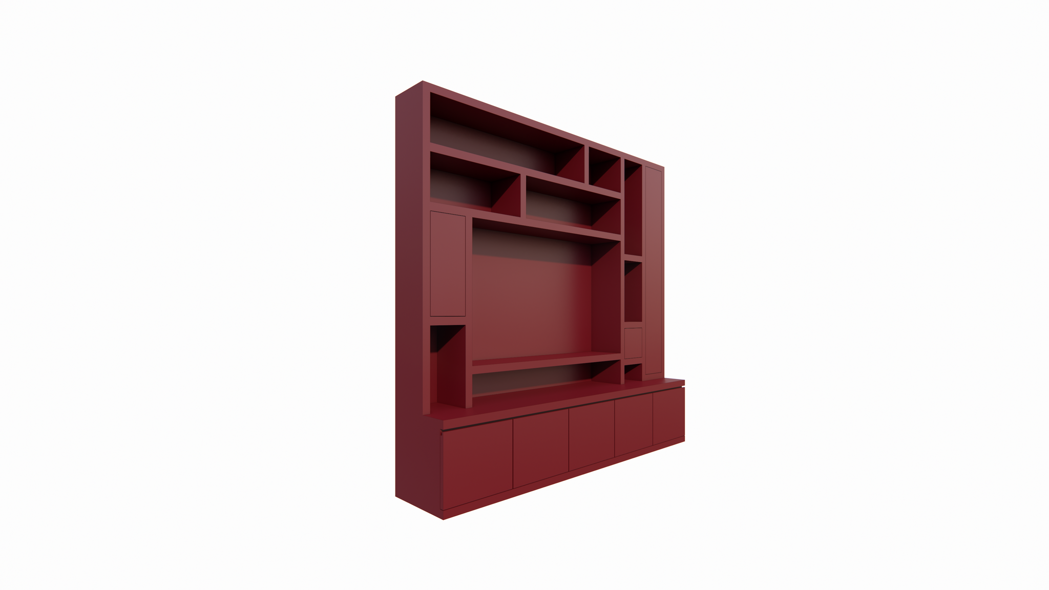 Fächerschrank Soria - 250x30/40x240H cm - Push-to-open-Türen