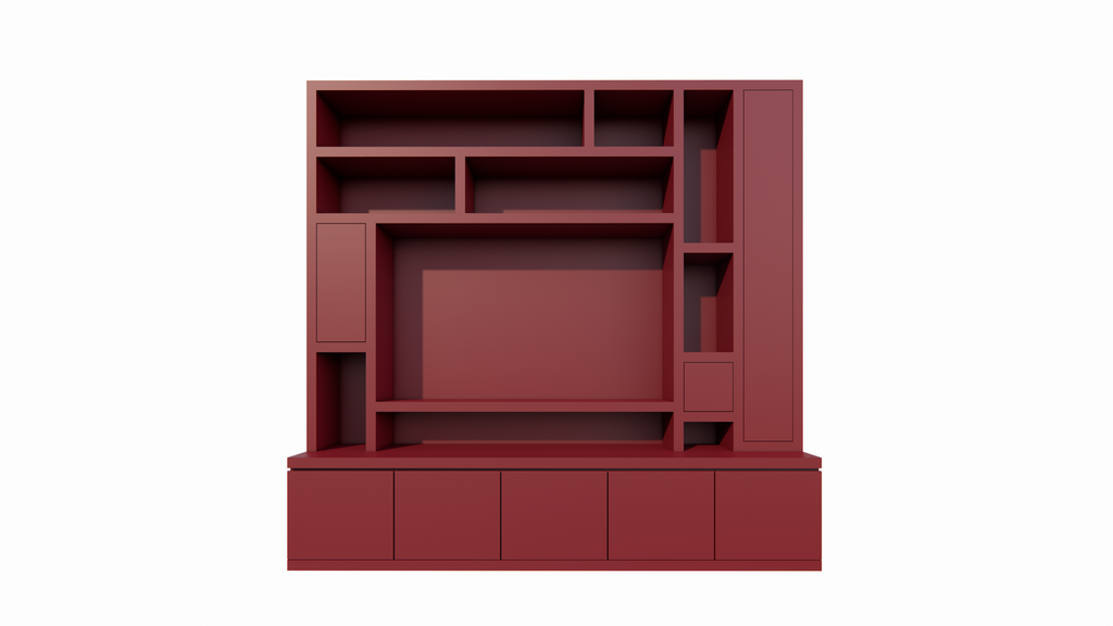 Fächerschrank Soria - 250x30/40x240H cm - Push-to-open-Türen
