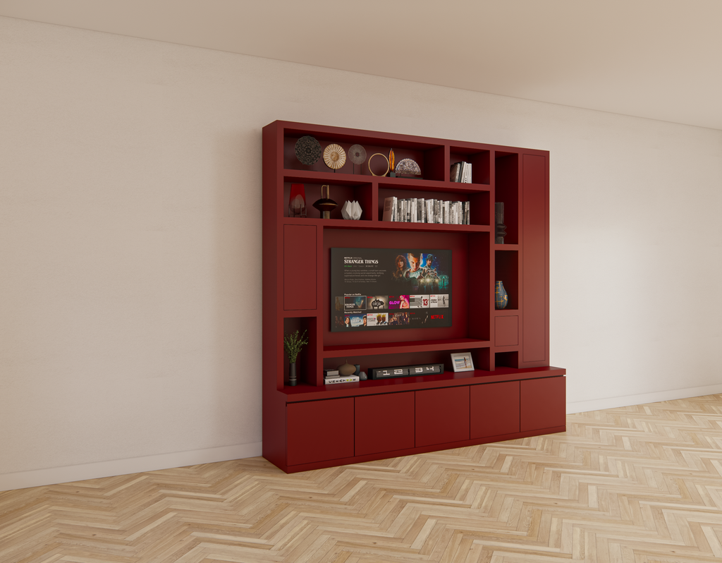 Fächerschrank Soria - 250x30/40x240H cm - Push-to-open-Türen