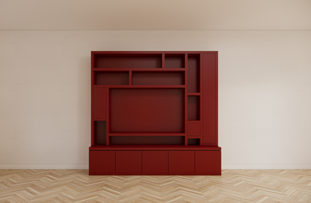 Fächerschrank Soria - 250x30/40x240H cm - Push-to-open-Türen
