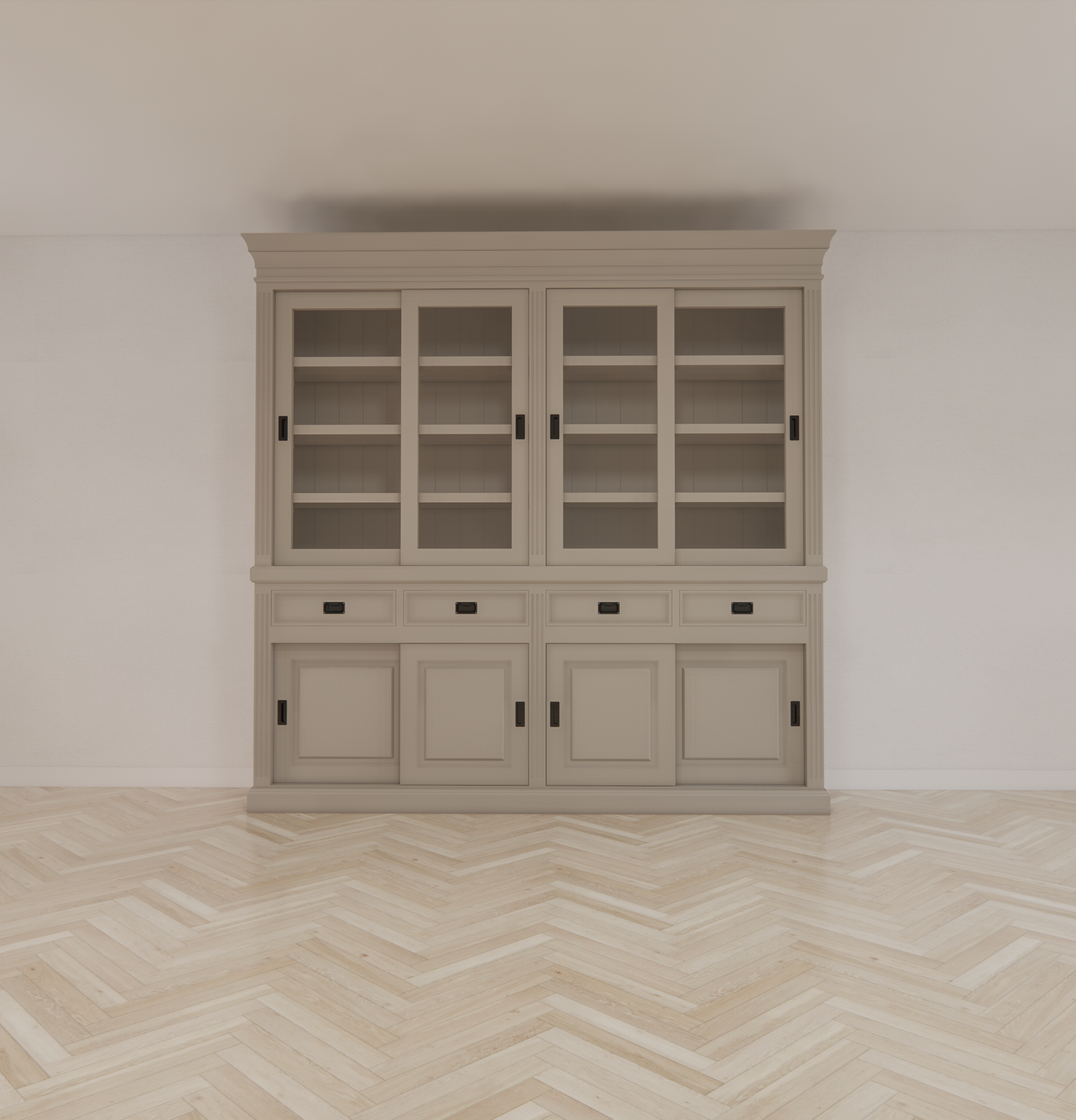 Buffetschrank South Beach - 240x50x240H cm - 8 Schiebetüren - 4 Soft-Close-Schubladen