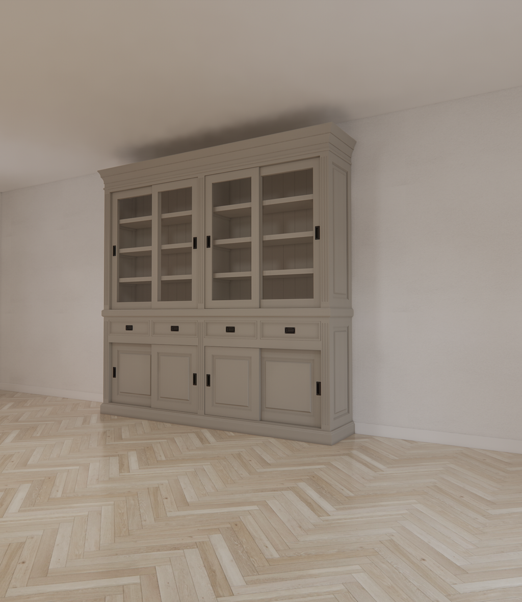 Buffetschrank South Beach - 240x50x240H cm - 8 Schiebetüren - 4 Soft-Close-Schubladen