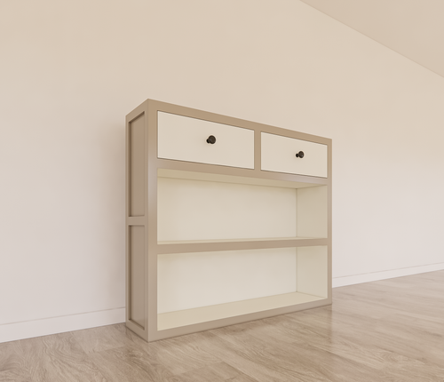 Arbeitsplatte Split - 145x35x125H cm - Schubladen mit Soft-Close - offene Fächer