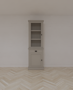 Vitrine Tarente 01 - 70x45x220H - 1 Schranktür - 1 Soft-Close-Schublade - 1 geschlossene Tür