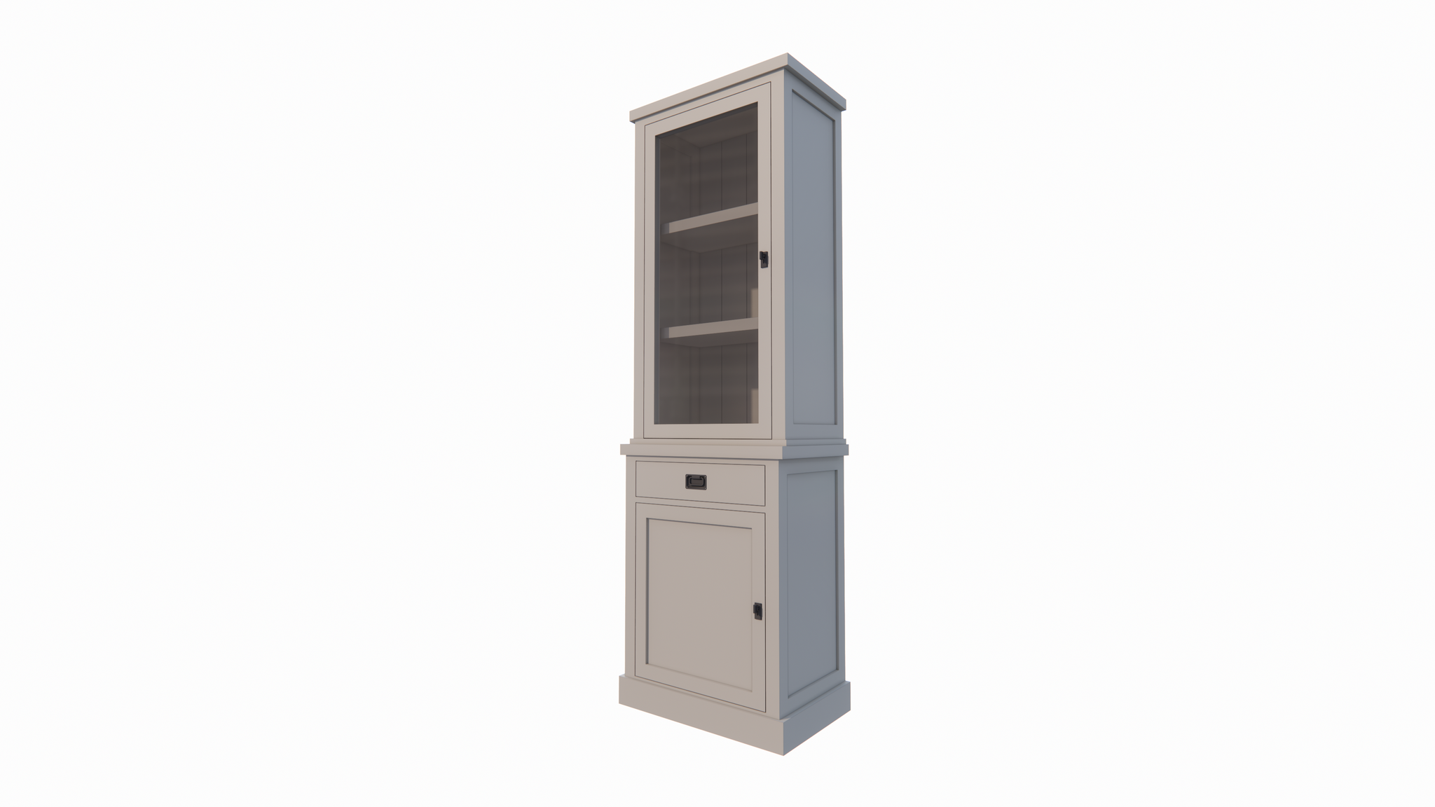 Vitrine Tarente 01 - 70x45x220H - 1 Schranktür - 1 Soft-Close-Schublade - 1 geschlossene Tür