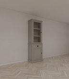Vitrine Tarente 01 - 70x45x220H - 1 Schranktür - 1 Soft-Close-Schublade - 1 geschlossene Tür