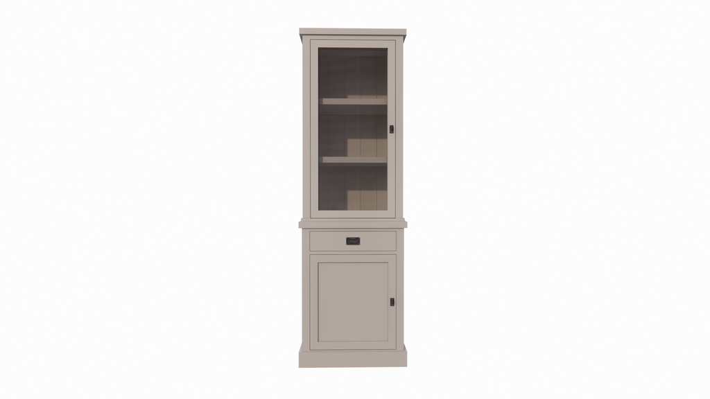 Vitrine Tarente 01 - 70x45x220H - 1 Schranktür - 1 Soft-Close-Schublade - 1 geschlossene Tür