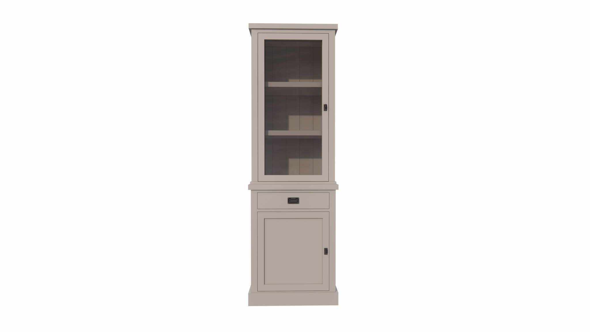 Vitrine Tarente 01 - 70x45x220H - 1 Schranktür - 1 Soft-Close-Schublade - 1 geschlossene Tür