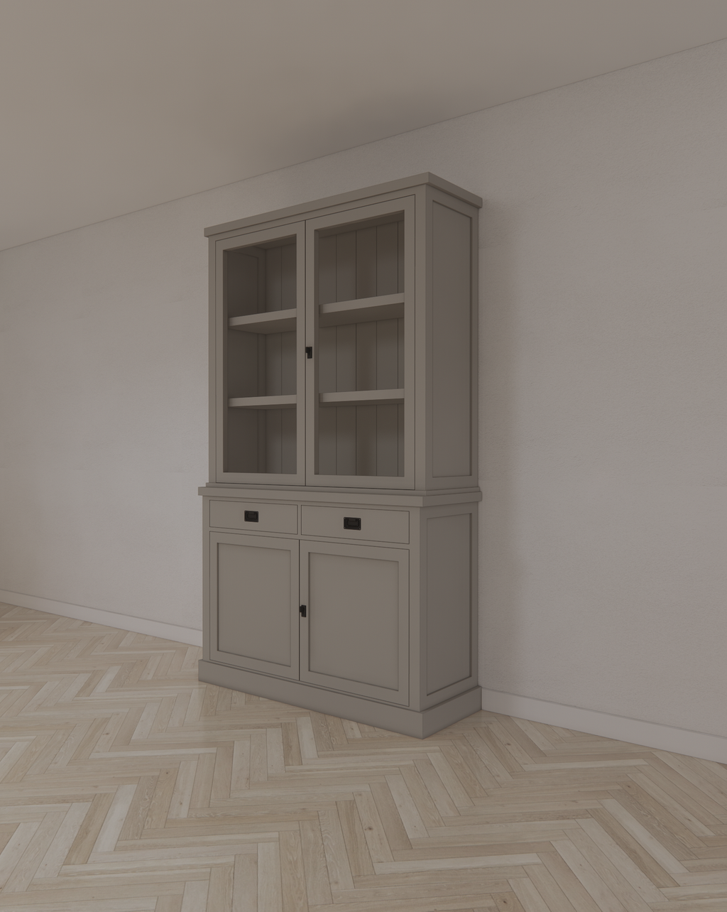 Buffetschrank Tarente 02 - 130x45x220H - 2 Schranktüren - 2 Soft-Close-Schubladen - 2 geschlossene Türen