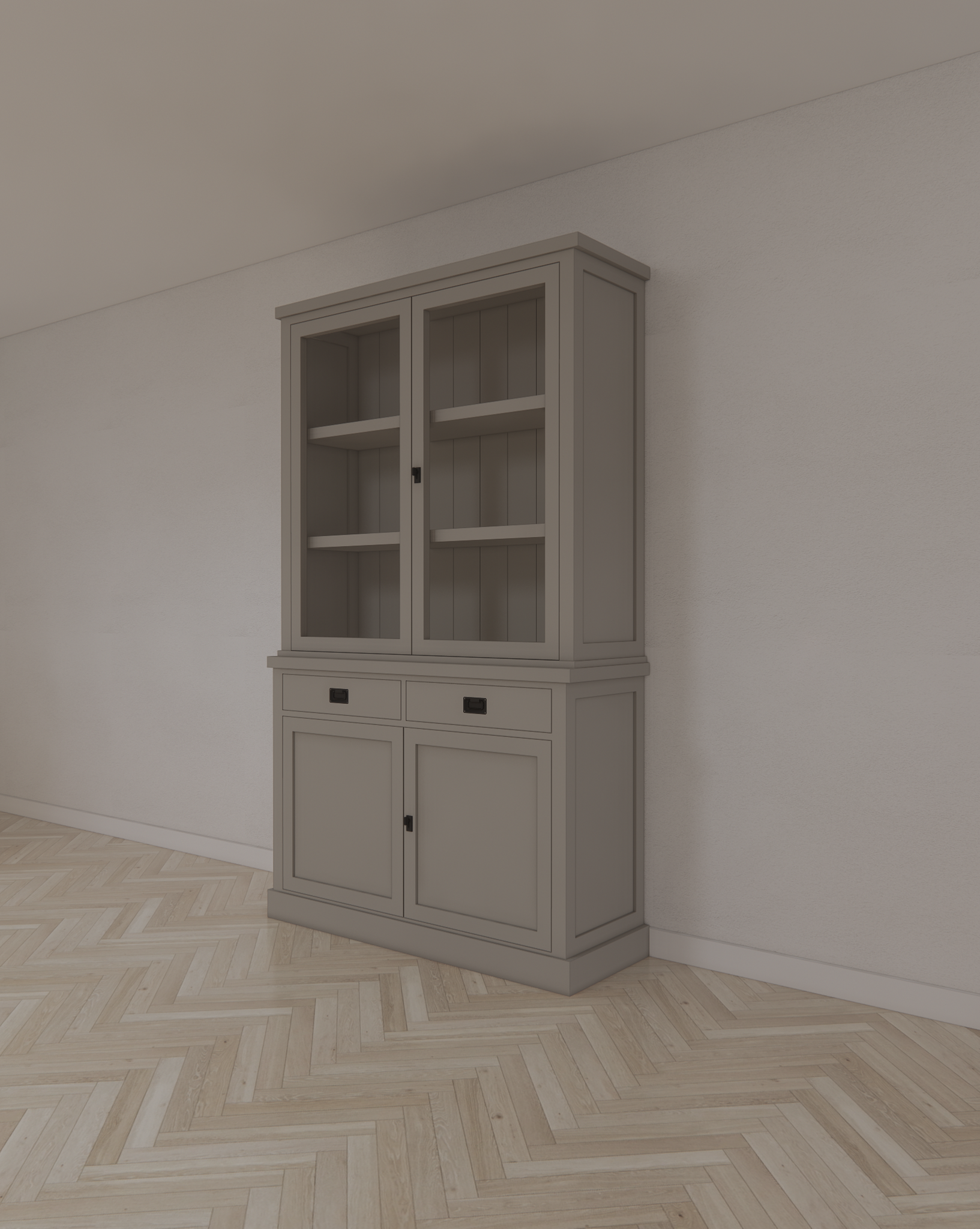 Buffetschrank Tarente 02 - 130x45x220H - 2 Schranktüren - 2 Soft-Close-Schubladen - 2 geschlossene Türen