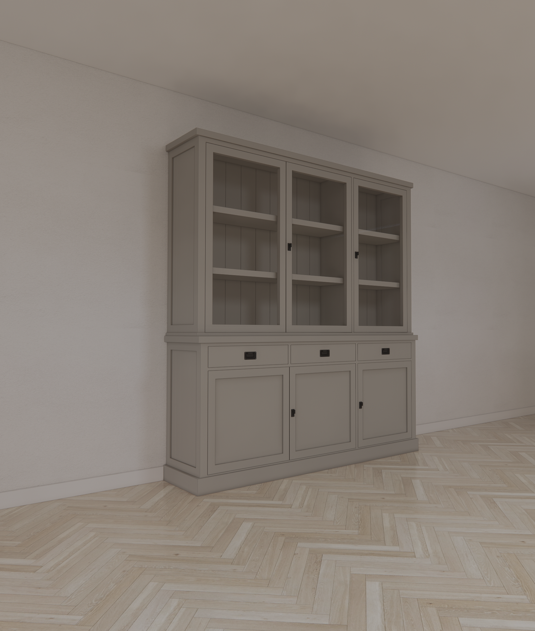 Buffetschrank Tarente 04 -200x45x220H - 3 Schranktüren - 3 Soft-Close-Schubladen - 3 geschlossene Türen