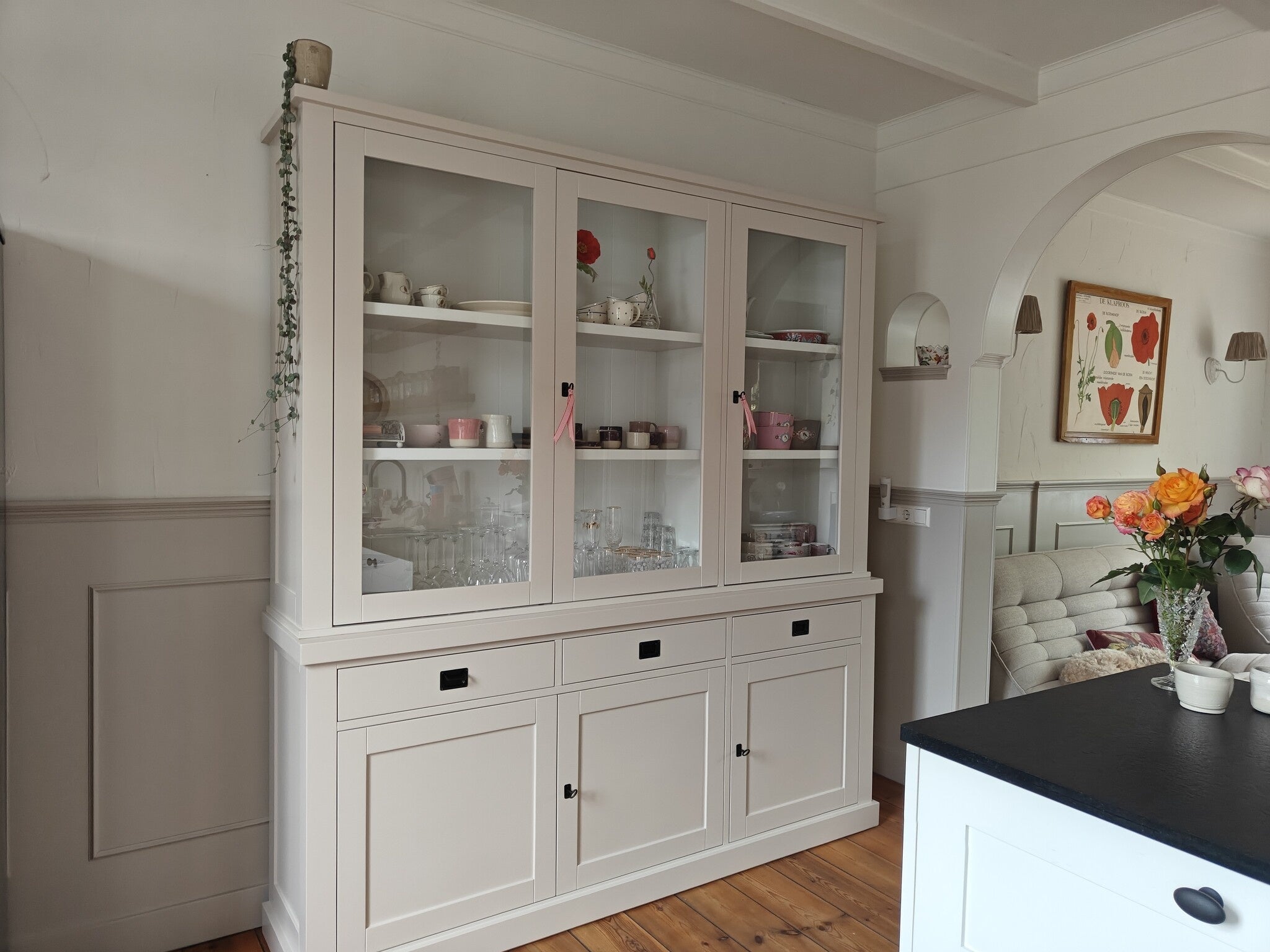 Buffetschrank Tarente 04 -200x45x220H - 3 Schranktüren - 3 Soft-Close-Schubladen - 3 geschlossene Türen