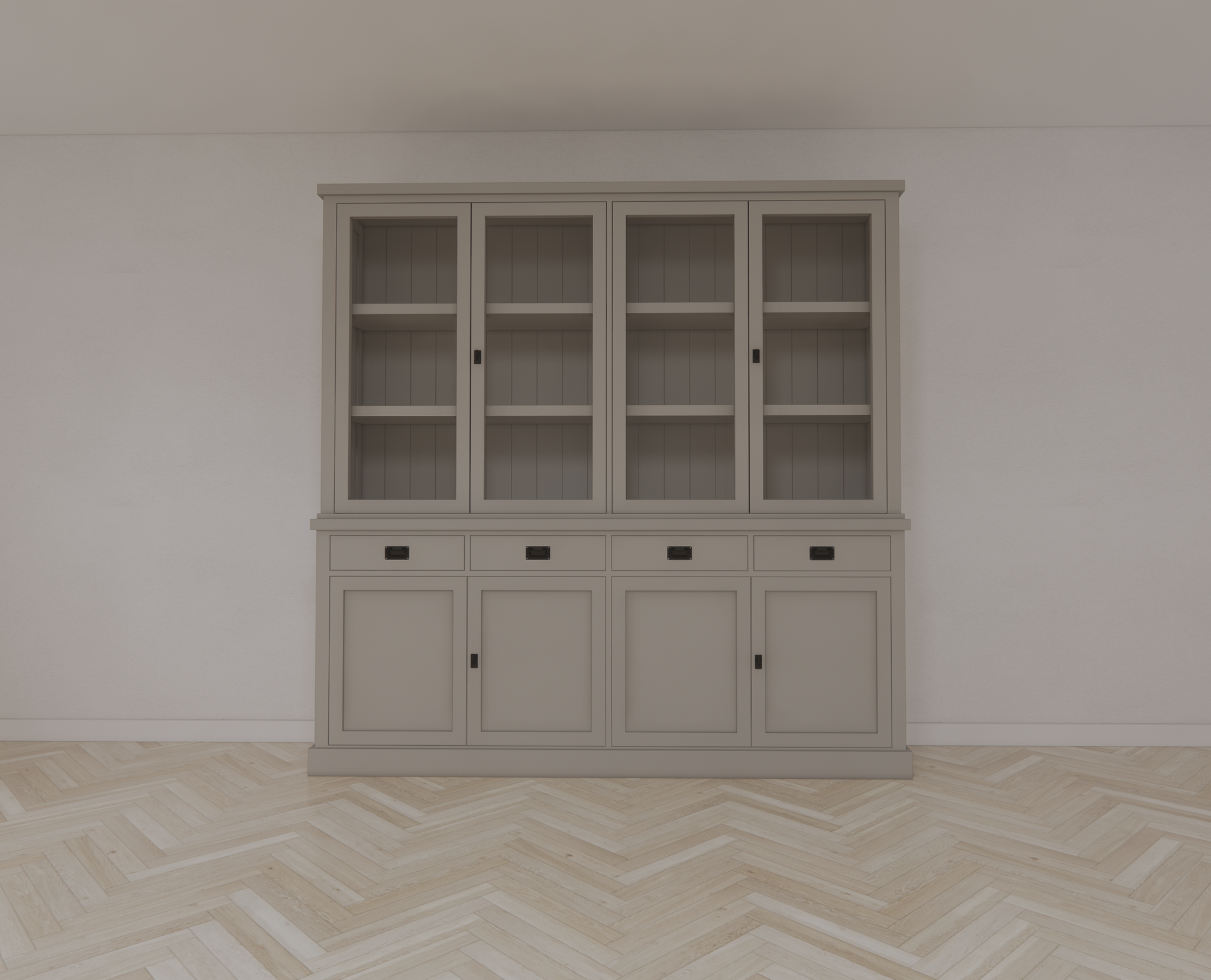 Buffetschrank Tarente 05 - 220x45x220H - 4 Schranktüren - 4 Soft-Close-Schubladen - 4 geschlossene Türen