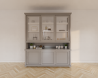 Buffetschrank Tavira - 190x47x220H cm - Schiebetüren - teilweise Glas - offenes Fach - auf Beinen