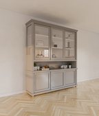 Buffetschrank Tavira - 190x47x220H cm - Schiebetüren - teilweise Glas - offenes Fach - auf Beinen