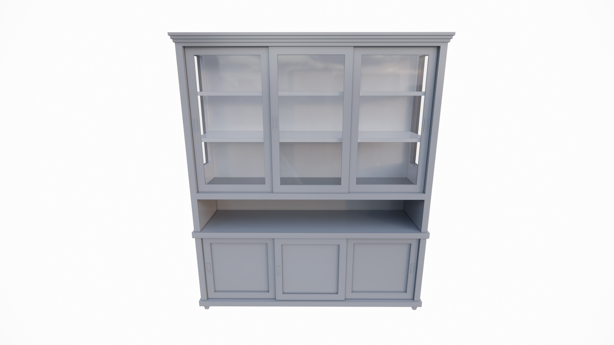 Buffetschrank Tavira - 190x47x220H cm - Schiebetüren - teilweise Glas - offenes Fach - auf Beinen