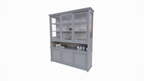 Buffetschrank Tavira - 190x47x220H cm - Schiebetüren - teilweise Glas - offenes Fach - auf Beinen