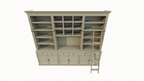 TV Bücherregal Die Kronenbibliothek - 290x46/55x240H cm - TV-Fach - Landhausstil