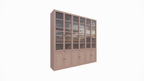 Vitrine Theo-Bert - 292x58x280H cm - Flügeltüren - ausziehbare Fachböden