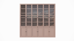 Vitrine Theo-Bert - 292x58x280H cm - Flügeltüren - ausziehbare Fachböden