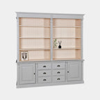 Bücherregal Tilburg - 225x50x230H cm - offene Fächer - verstellbare Einlegeböden - 2 geschlossene Türen - 6 Schubladen mit Soft-Close