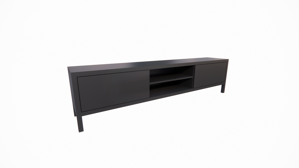 TV-Sideboard Tomar - 220x40x40H cm - auf Füßen - 2 push-to-open Türen - 2 offene Fächer - schlichtes Design