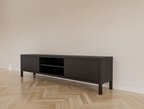 TV-Sideboard Tomar - 220x40x40H cm - auf Füßen - 2 push-to-open Türen - 2 offene Fächer - schlichtes Design