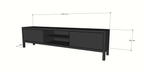 TV-Sideboard Tomar - 220x40x40H cm - auf Füßen - 2 push-to-open Türen - 2 offene Fächer - schlichtes Design