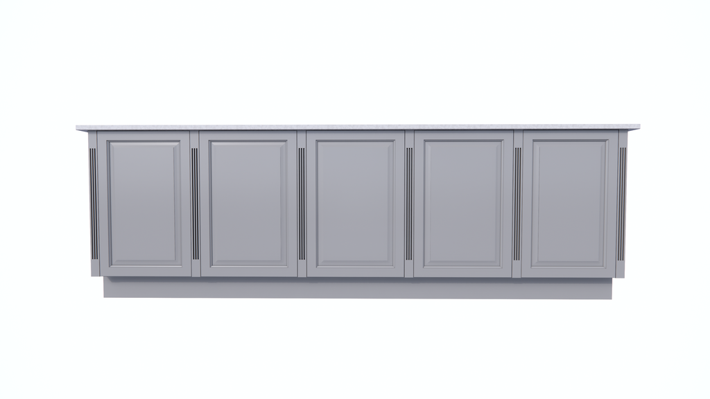Bank Lamu - 300x60x100H cm - offene Fächer - schlichte Landhausoptik